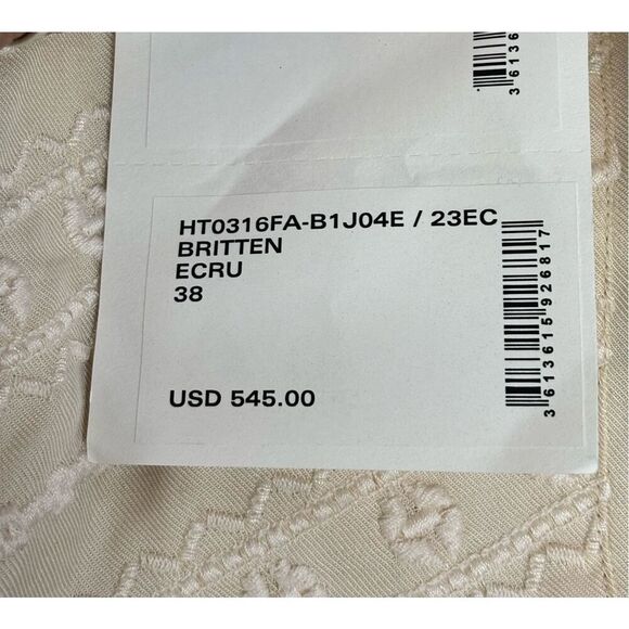 Isabel Marant Étoile Britten Blouse In Ecru Cotton With Embroidery NWT Size 38/ - Picture 13 of 15